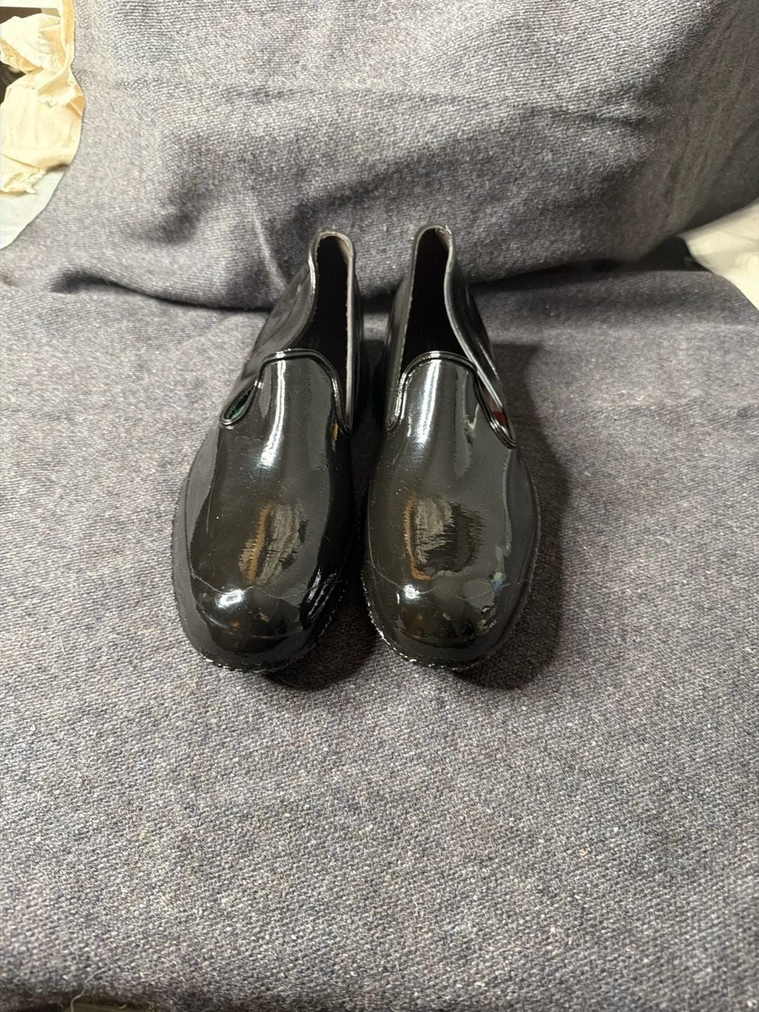 Vintage Dress Shoe Rubbers, Black Patent Waterproof Overboots, Mens Size 8